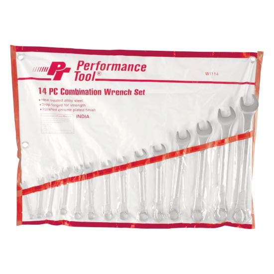 Performance Tool W1114 Sae Combination Wrench Set, 14-Piece   Sae Combination