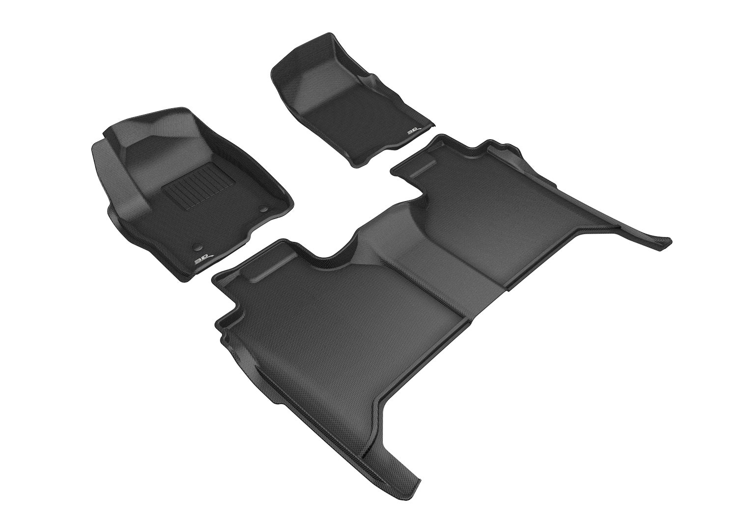 3D Kagu Floor Mat 2 Row Set Black 3D Kagu Floor Mat 2 Row Set Black