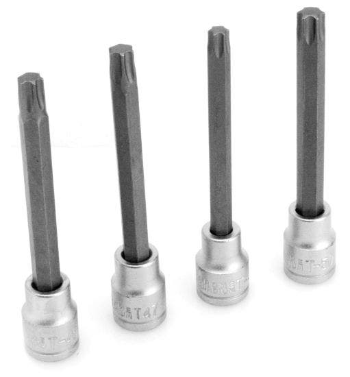 Performance Tool W86020 4Pc 3/8" Drive Long Brake Caliper Star Bit Set   4Pc 3/8
