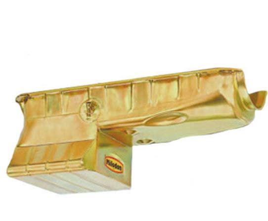 Milodon 30950 Steel, Gold Zinc Plated Street And Strip Oil Pan For Big Block