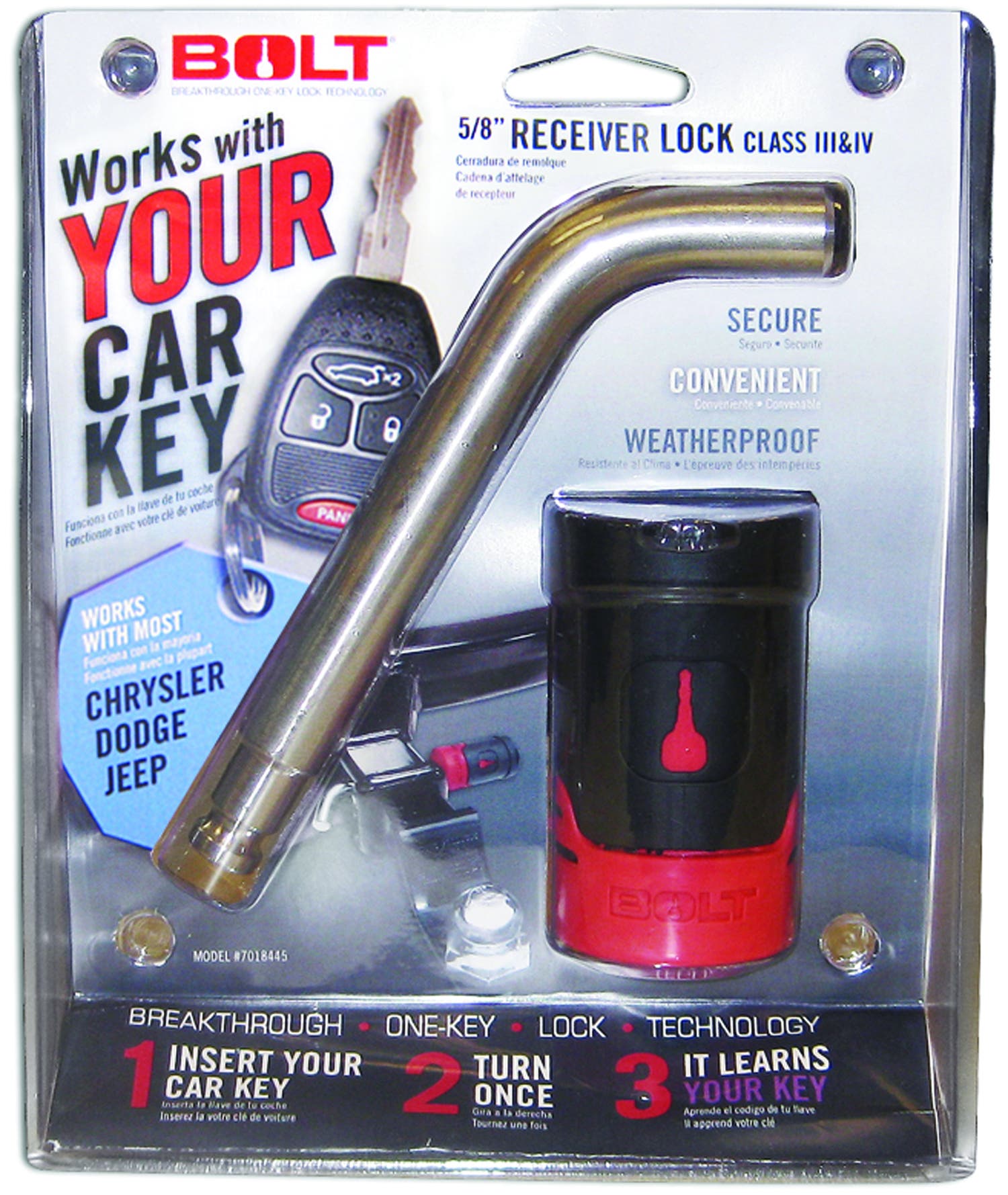 Bolt 5/8In. Receiver Lock Chrysler/Dodge/Jeep  Locks/ Strattec Security  Trailer