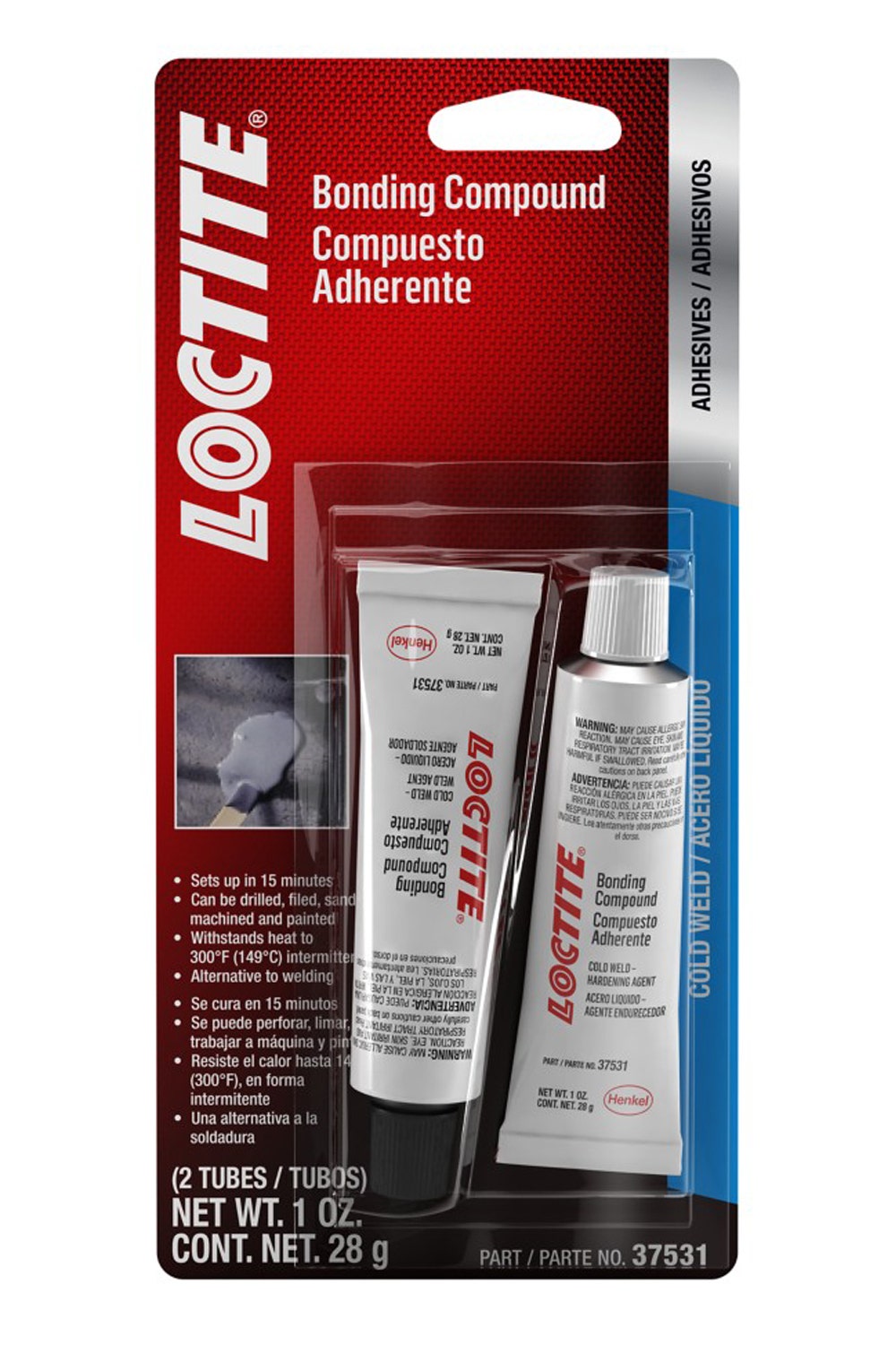 Loctite 37531 Locweld Epoxy Bonding Compound Tube, 1-Oz., (Pack Of 2)  37531