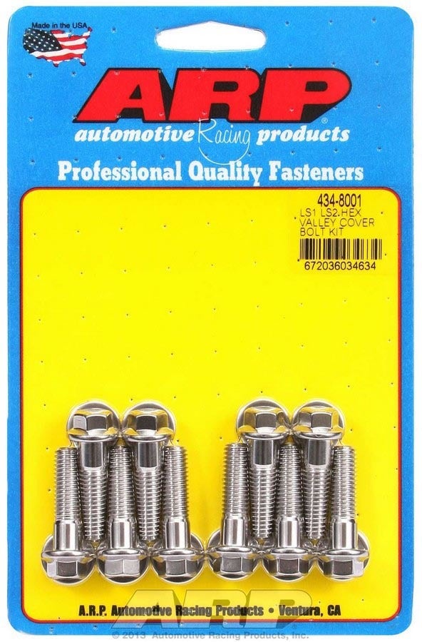Arp 434-8001 6-Point Stainless Steel Valley Cover Bolt Kit For Chevy Ls1/Ls2 Arp