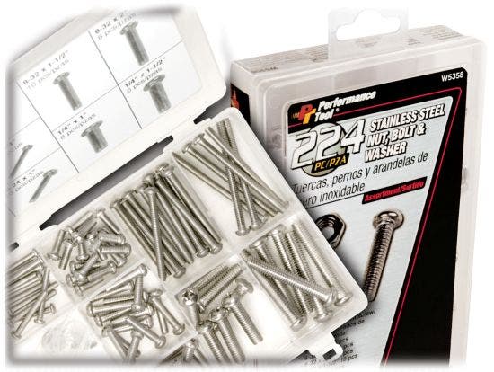 Performance Tool W5358 224Pc Stainless Steel Assortment With Case   224Pc