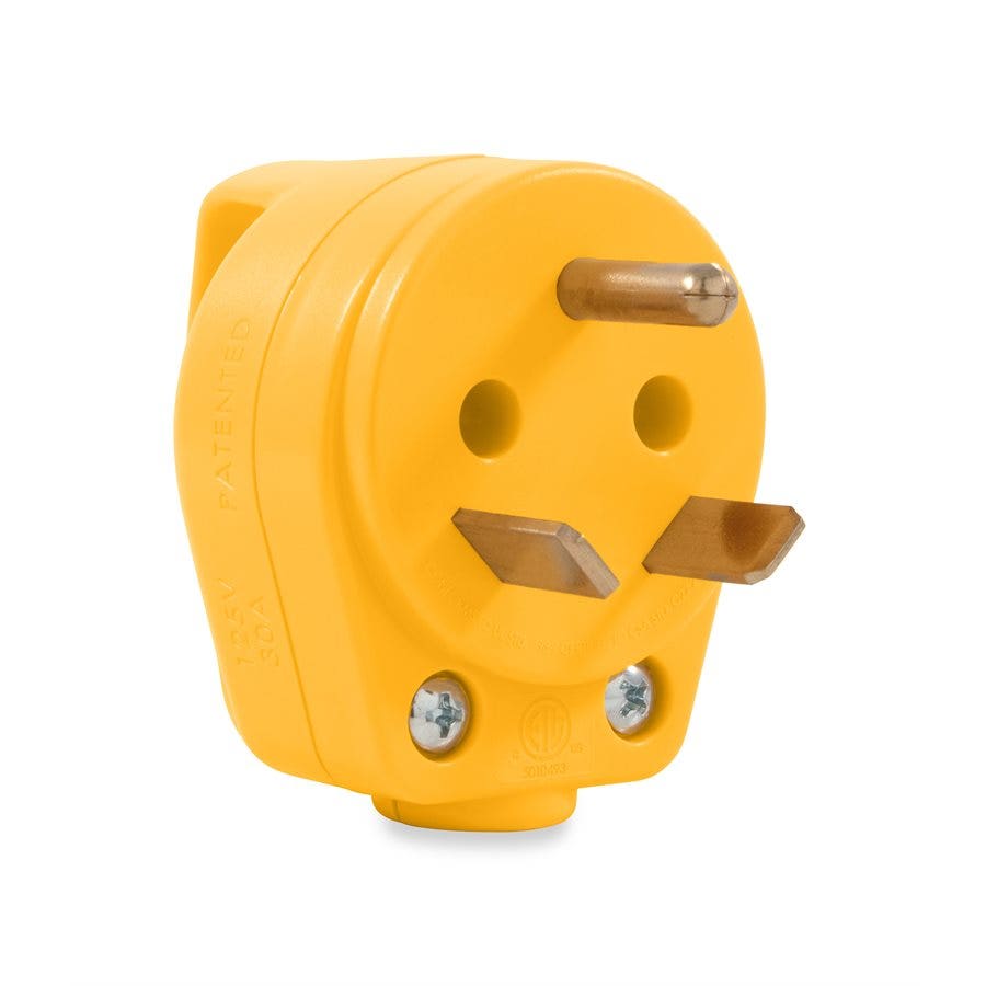 Camco Heavy Duty 30 Amp Mini Powergrip Handle Male Plug Replacement, Makes