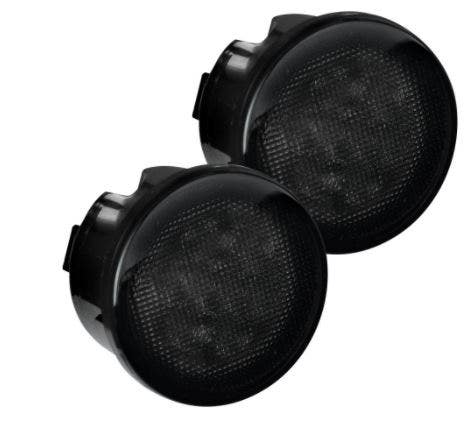 Recon 264134Bk Front Turn Signals W/ Amber Led Recon  Front Turn Signals W/