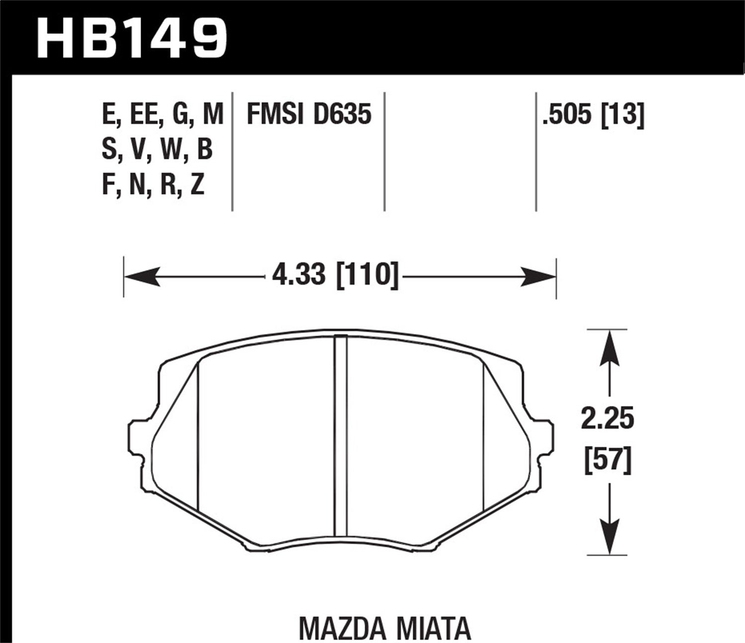 Hawk Performance Hb149w.505 Dtc-30 Disc Brake Pad Fits 94-05 Miata   Dtc-30 Disc