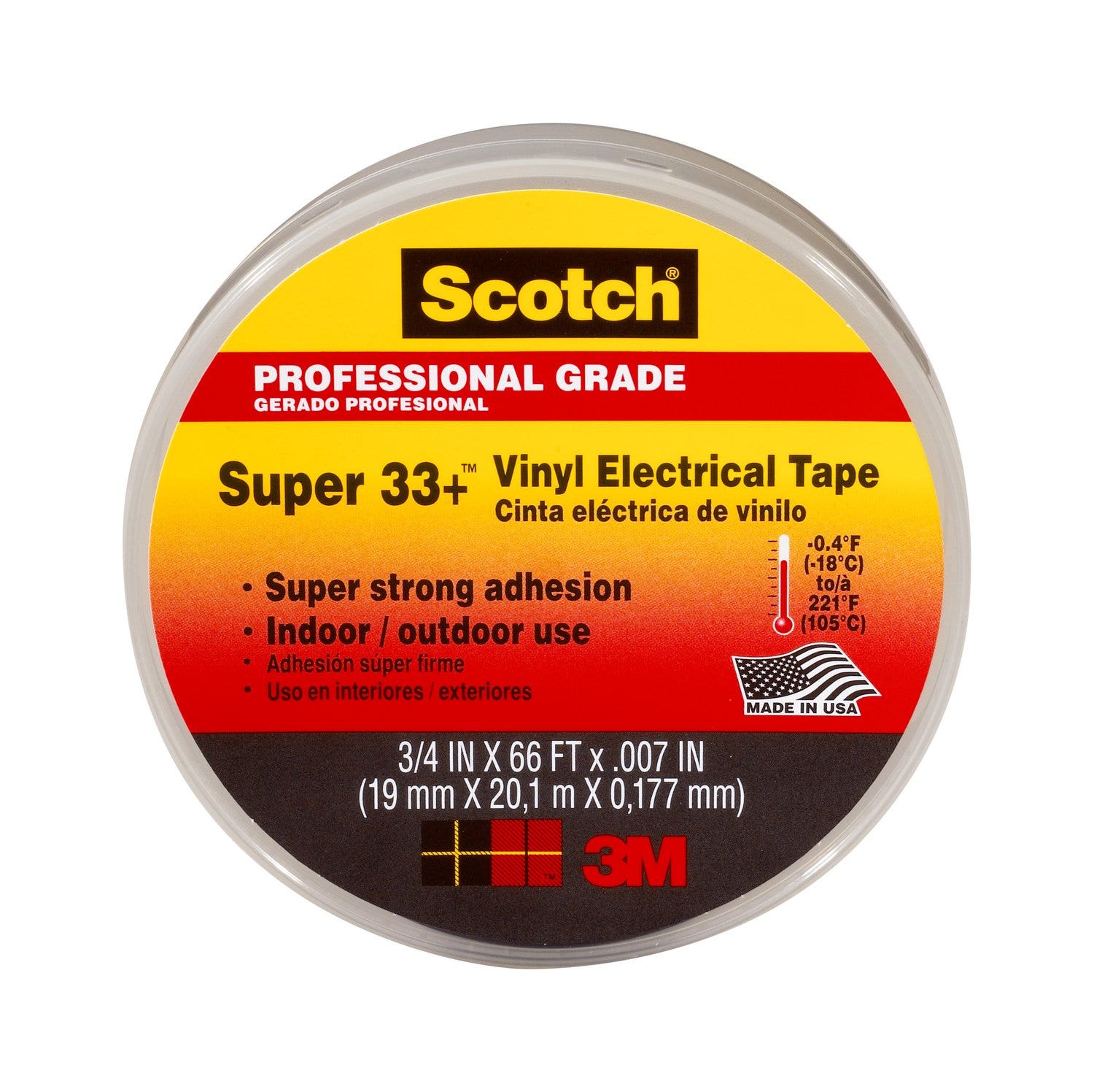 3/4" X 66' 3M Electrical Tape 7 Mil 100 Rls/Case 3/4  X 66   Electrical Tape 7