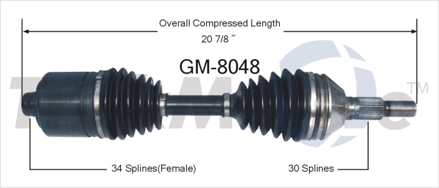 Trakmotive Cv Axle Shaft P/N:Gm-8048  Cv Axle Shaft P/N: