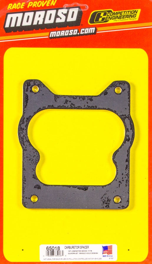 Moroso Carburetor Spacer, 1/2", Wood  Carburetor Spacer, 1/2 , Wood