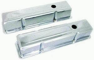 Chrome Sb Chevy 283-350 Tall Valve Cover - Unbaffl Chrome Sb Chevy 283-350 Tall