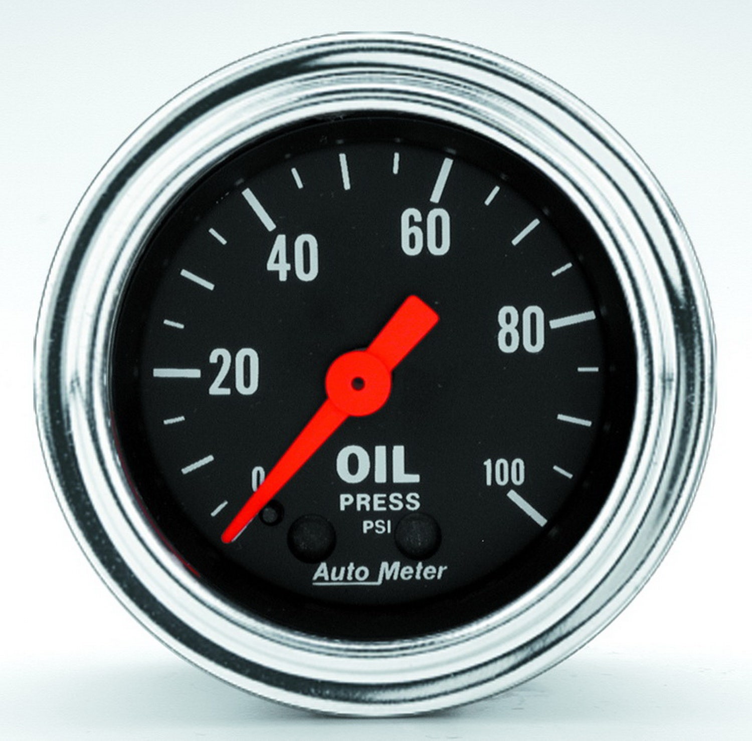 Autometer 2421 Traditional Chrome Mechanical Oil Pressure Gauge Auto Meter
