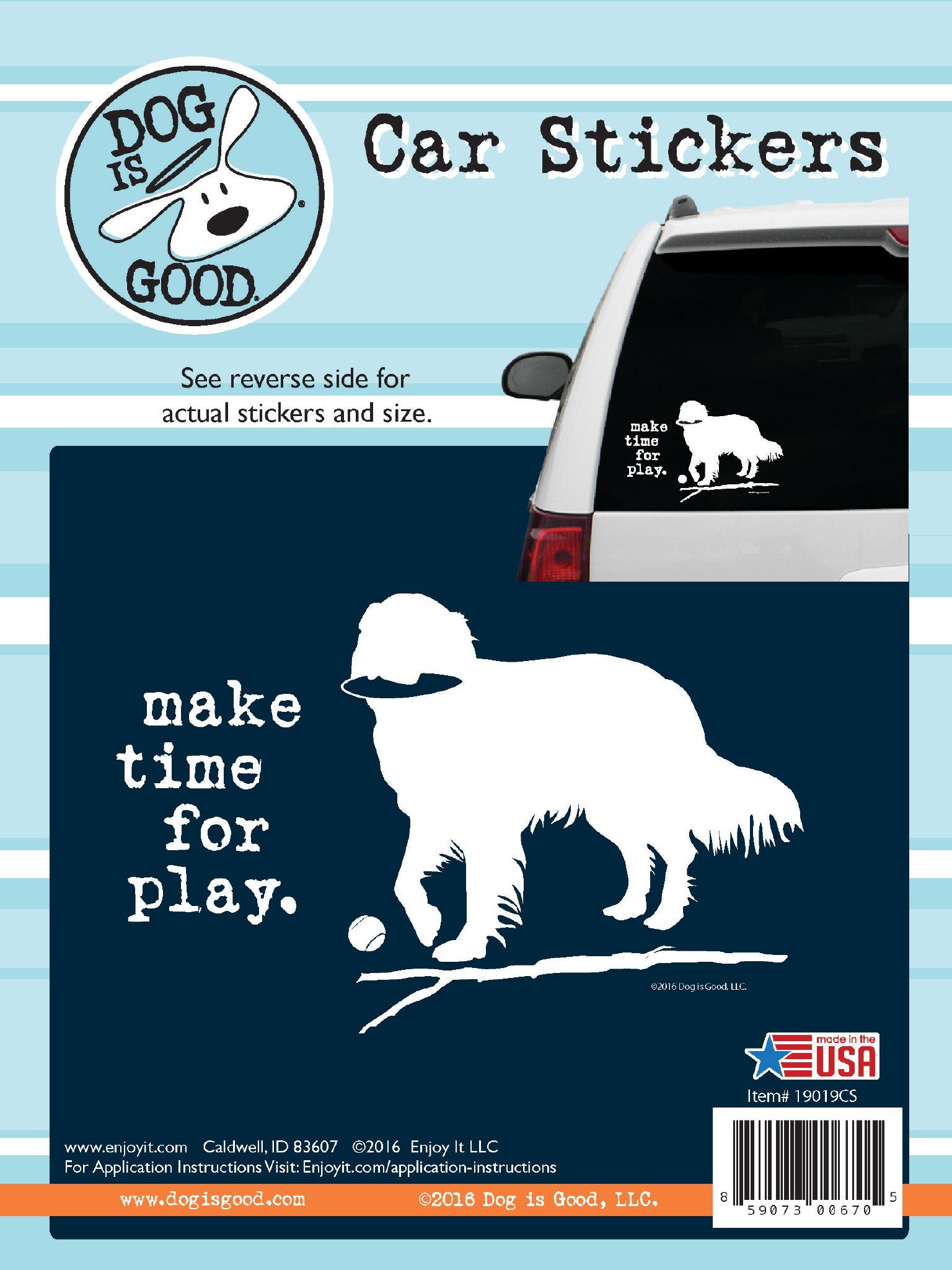 Enjoy It Llc 19019Cs Make Time For Play Car Sticker   Make Time For Play Car