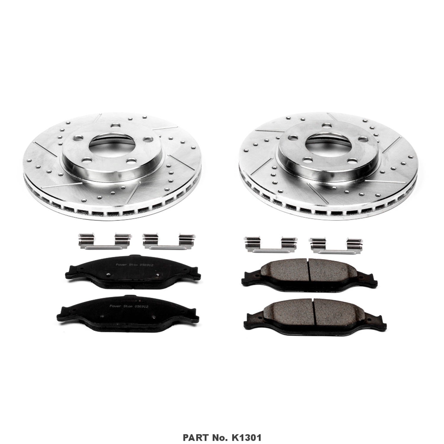 Power Stop K1301 Front Z23 Carbon Fiber Brake Pads With Drilled & Slotted Brake