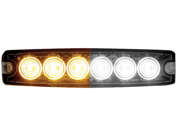 Buyers Products 8892202 Amber/Clear 6 Led Strobe Light (5-1/8In)   Amber/Clear 6