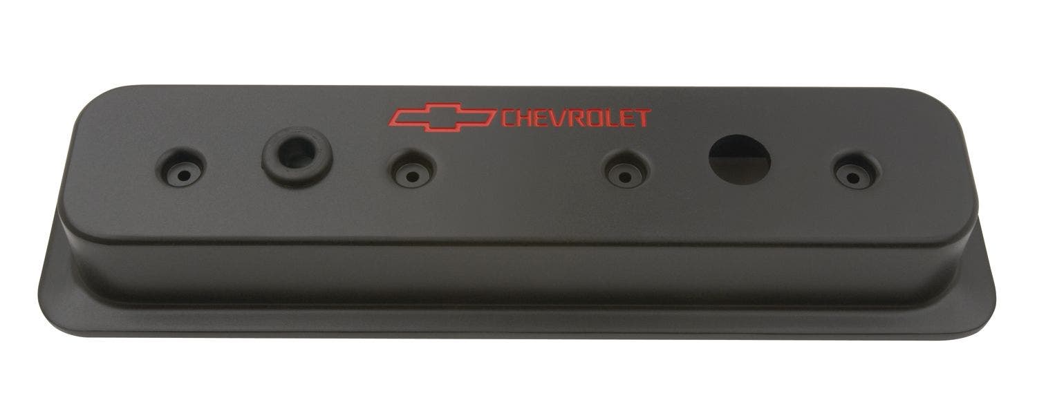 Proform 141-131 Sbc Blk Crinkle Die Cast Center Bolt Valve Cover  Parts 141-107