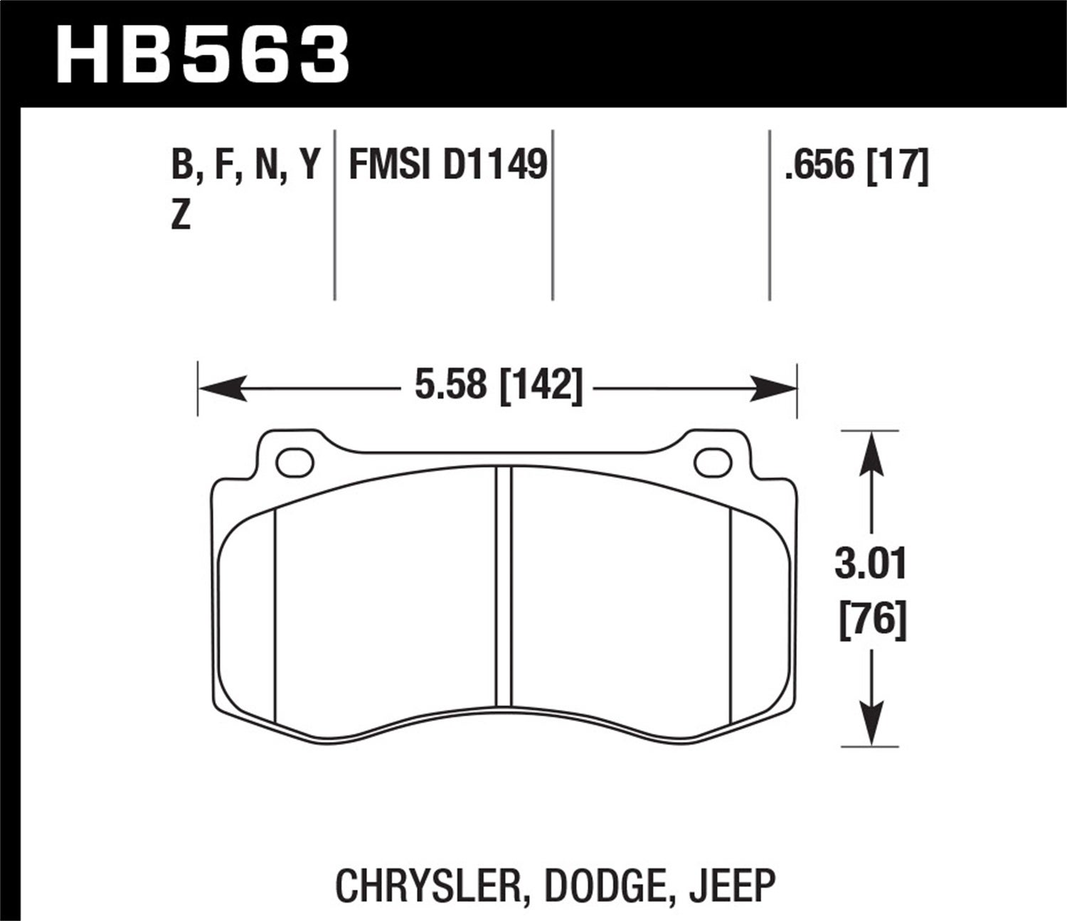 Hawk Performance Hb563b.656 Hps 5.0 Disc Brake Pad   Hps 5.0 Disc Brake Pad