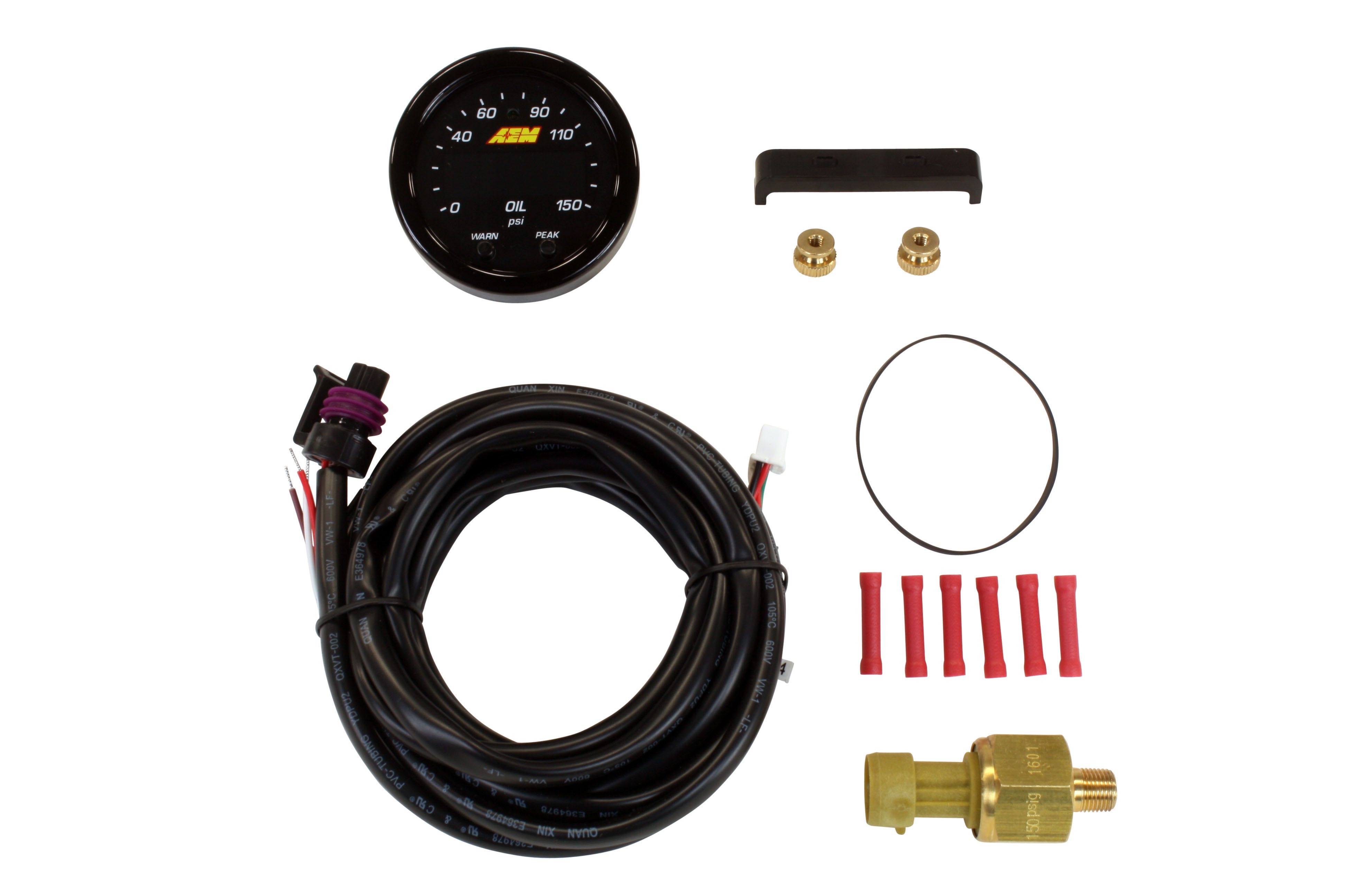 Aem 30-0307 X-Series Oil Pressure Gauge, Black Aem  X-Series Oil Pressure Gauge,