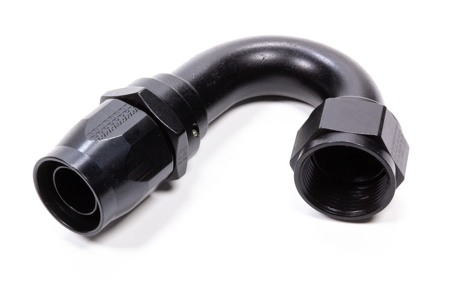 Fragola 3000 Series Power Flow 150 Degree Bent Tube Hose End, -16 An - Black