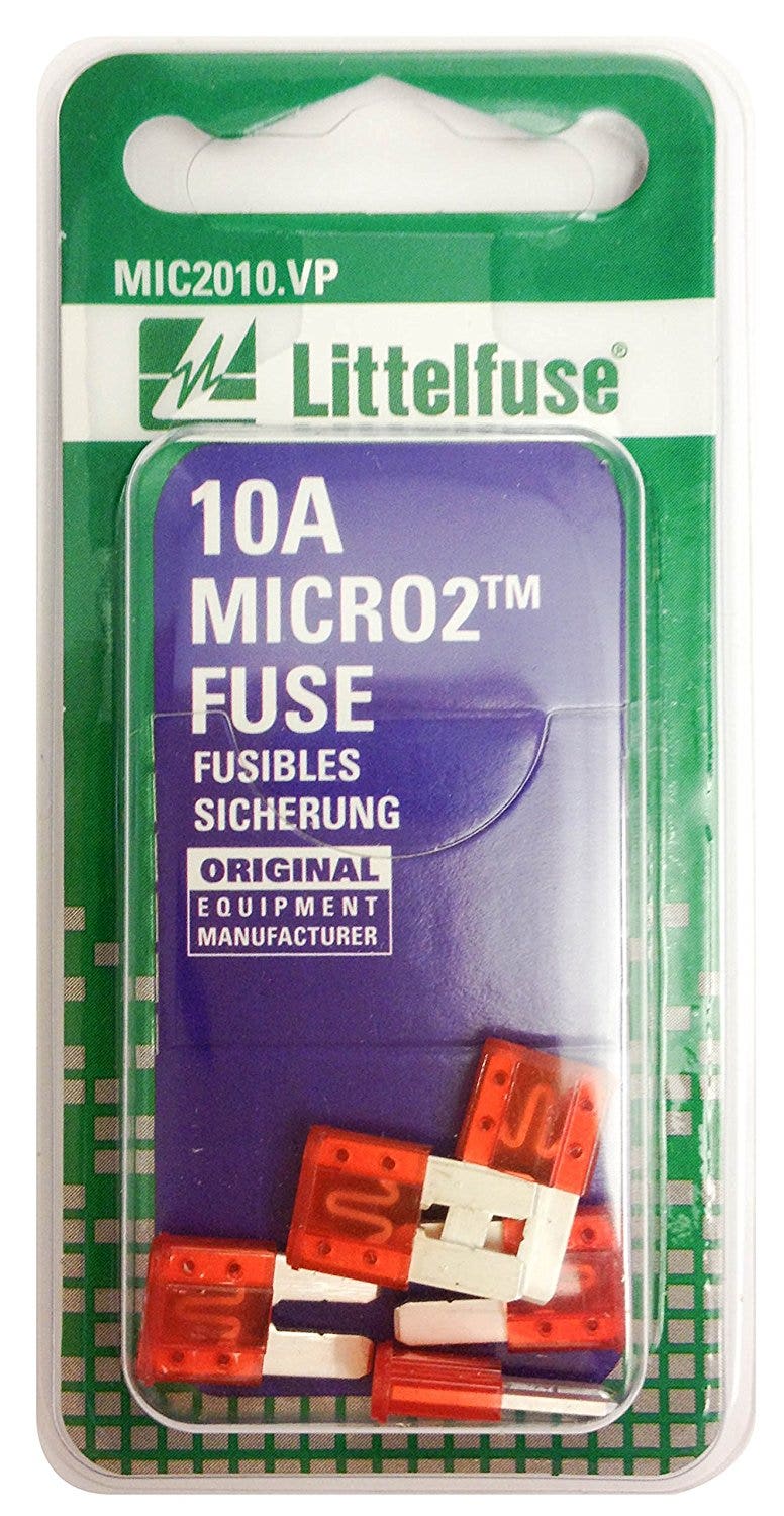 Littelfuse (Mic2010.Vp) Micro2 Red 32V 10 Amp Blade Fuse, (Pack Of 5)  () Micro2