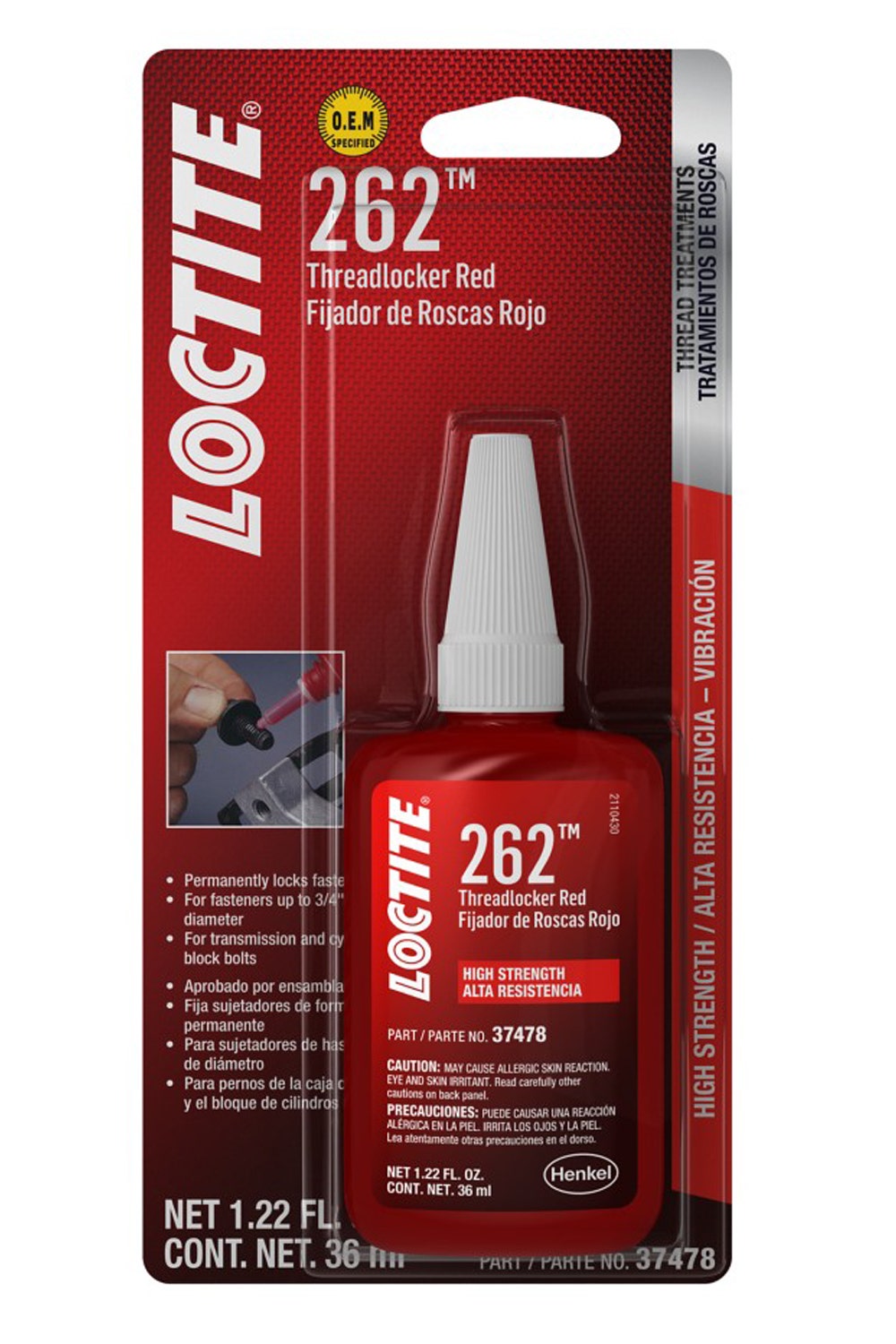Loctite 262 Threadlocker For Automotive: High-Strength, Oil Tolerant, High-Temp,