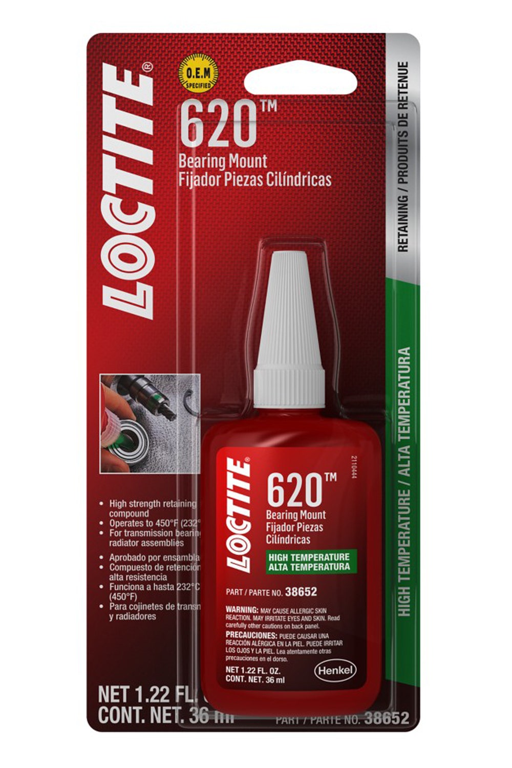 Loctite 555338 620 High Temperature Bearing Mount Bottle, 36-Milliliter   620