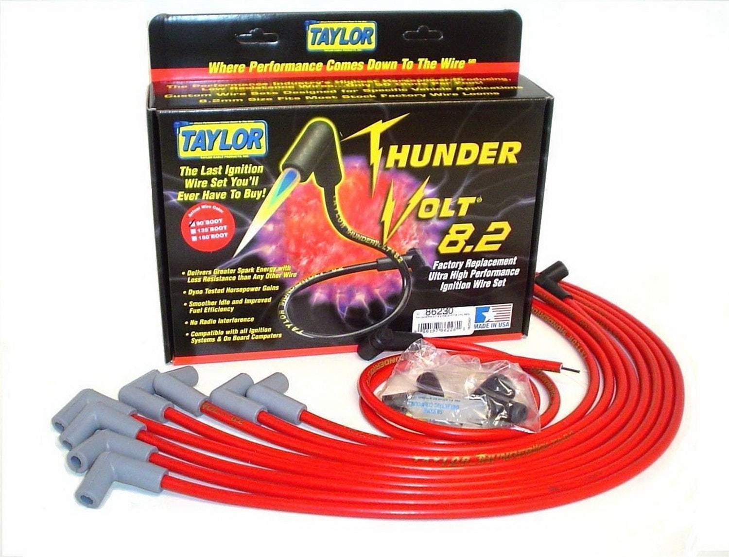 Taylor Cable 86230 Thundervolt 8.2Mm Ignition Wire Set   Spark Plug Wire Set