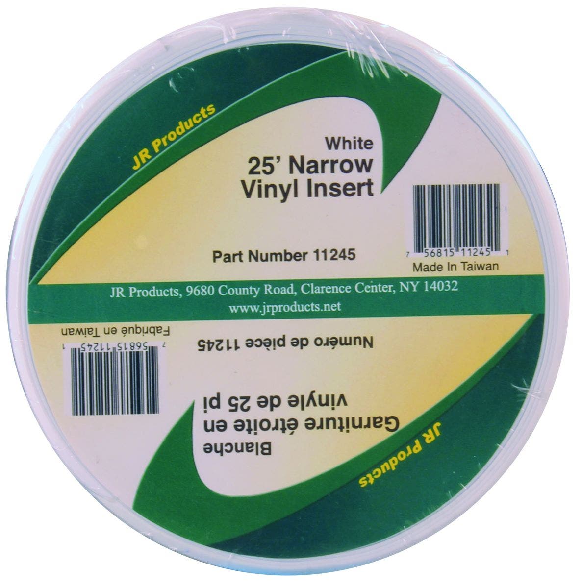 Jr Products 11245 White 25 Foot Narrow Vinyl Insert   Trim Molding Insert;