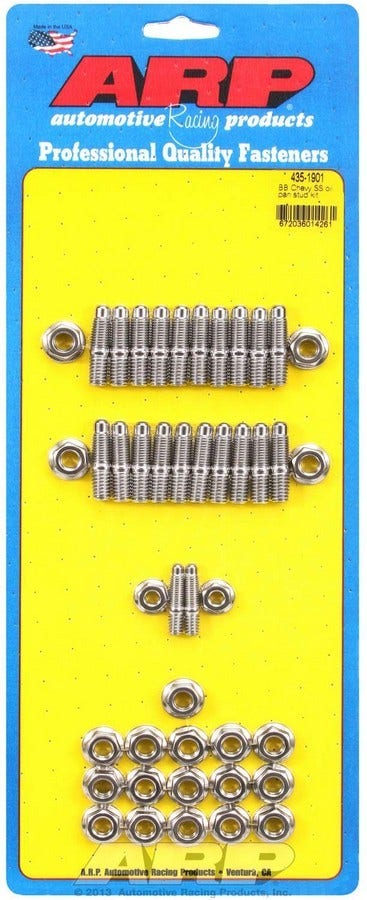Arp 4351901 Oil Pan Stud Kit With Hex Nuts, Stainless Steel, For Select
