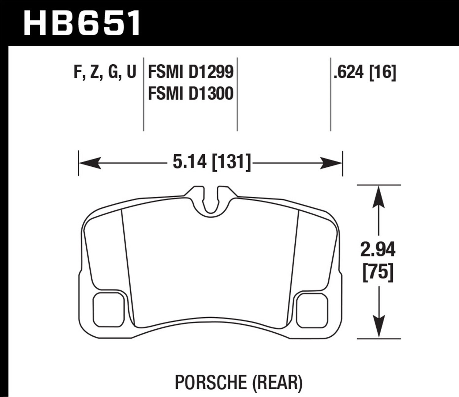 Hawk Performance Hb651z.624 Performance Ceramic Disc Brake Pad Fits 07-13 911
