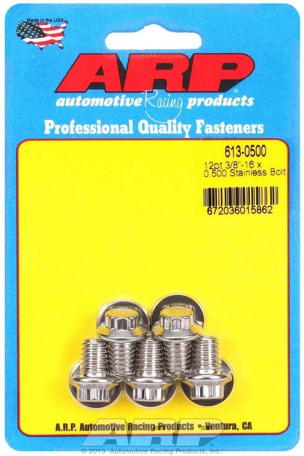 Arp 613-0500   Stainless Steel 3/8-16  Rh Thread 0.500  Uhl 12-Point Bolt With
