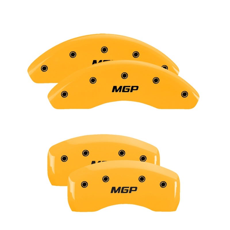 Mgp Caliper Covers 10250Smgpyl Mgp Yellow Powder Coat Finish, Black Characters,