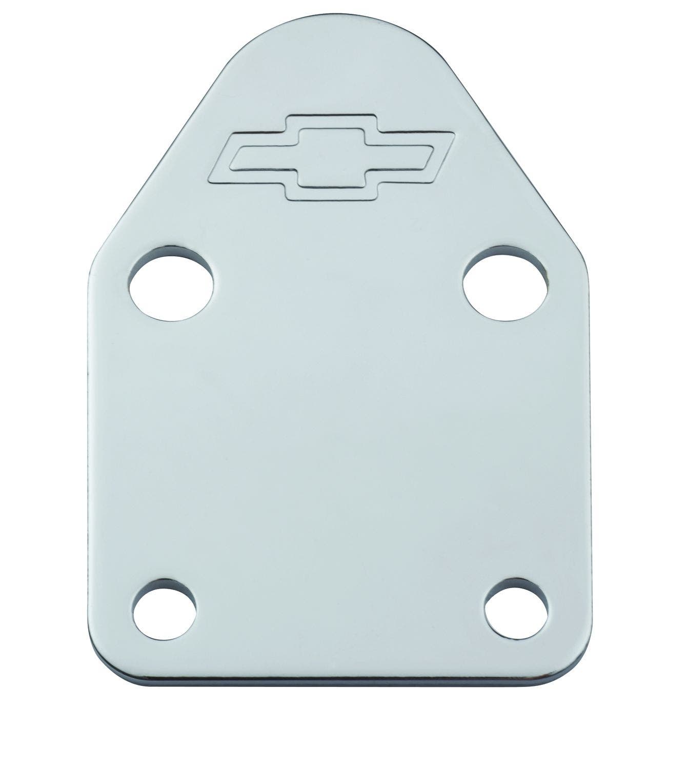 Chev Fuel Block Plates  Parts  Fuel Pump Block Off Plate; Design - Chevy Bowtie