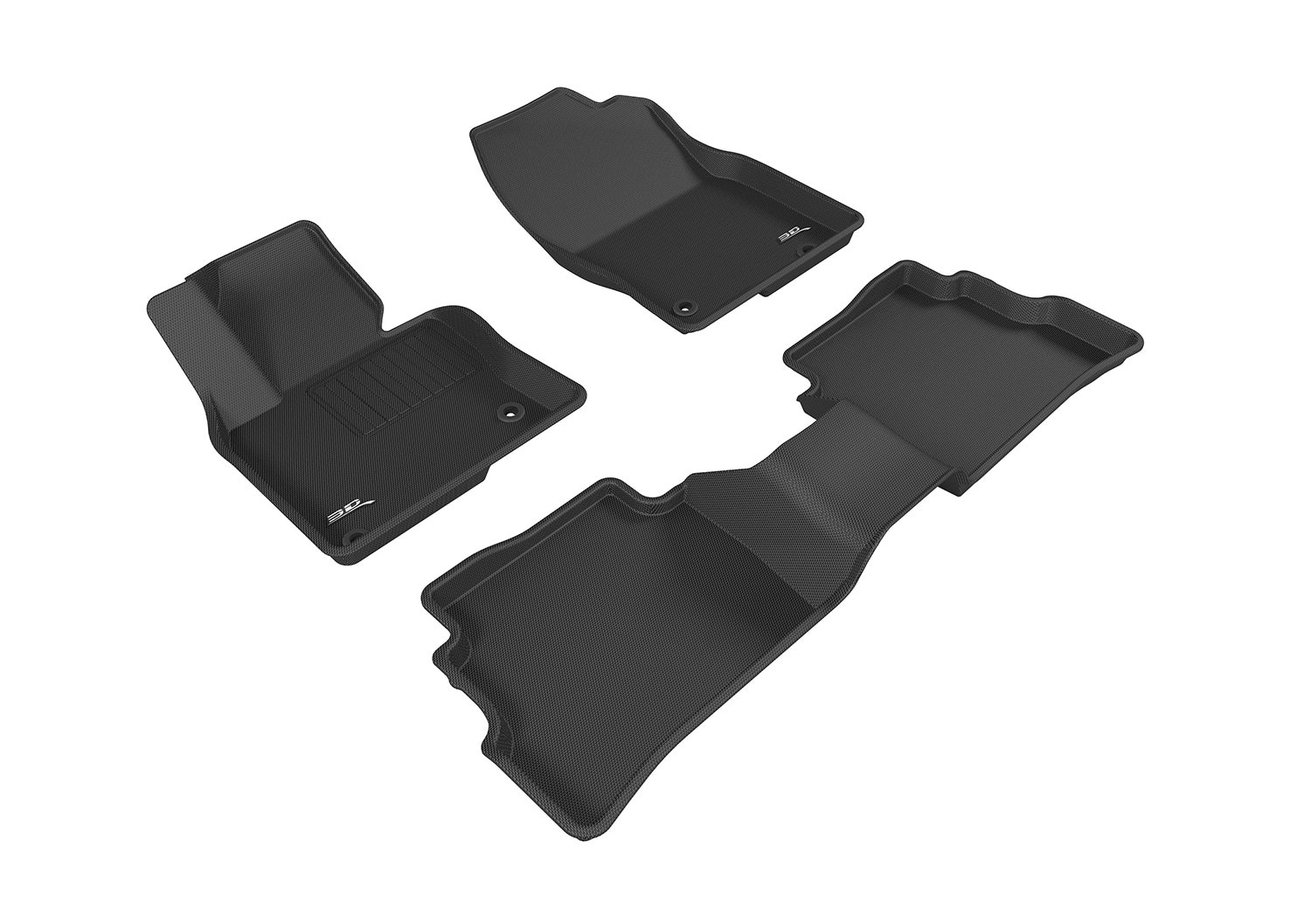 3D Kagu Floor Mat 2 Row Set Black 3D Kagu Floor Mat 2 Row Set Black