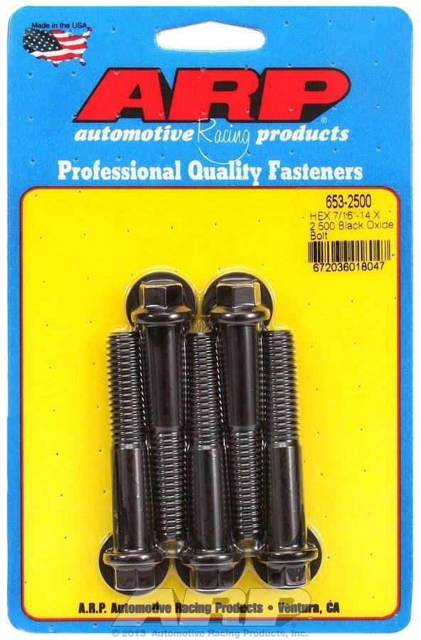 Arp 653-2500 Black Oxide 7/16-14" Rh Thread 2.500" Uhl 6-Point Bolt With 7/16"