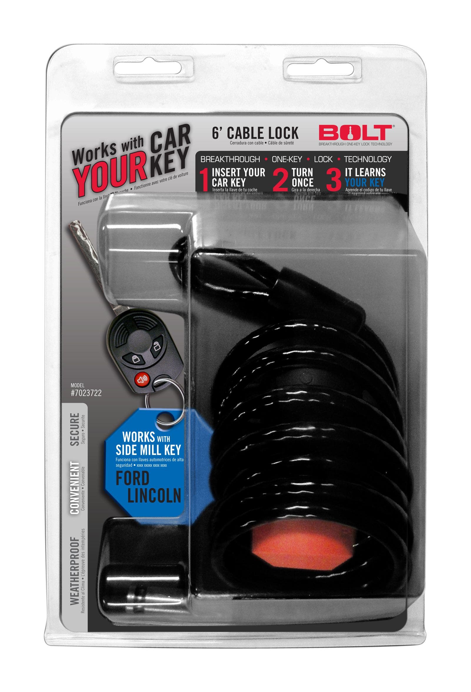 Bolt 7023722 6' Cable Lock For Side Cut Ford, Lincoln & Land Rover Keys  Locks/