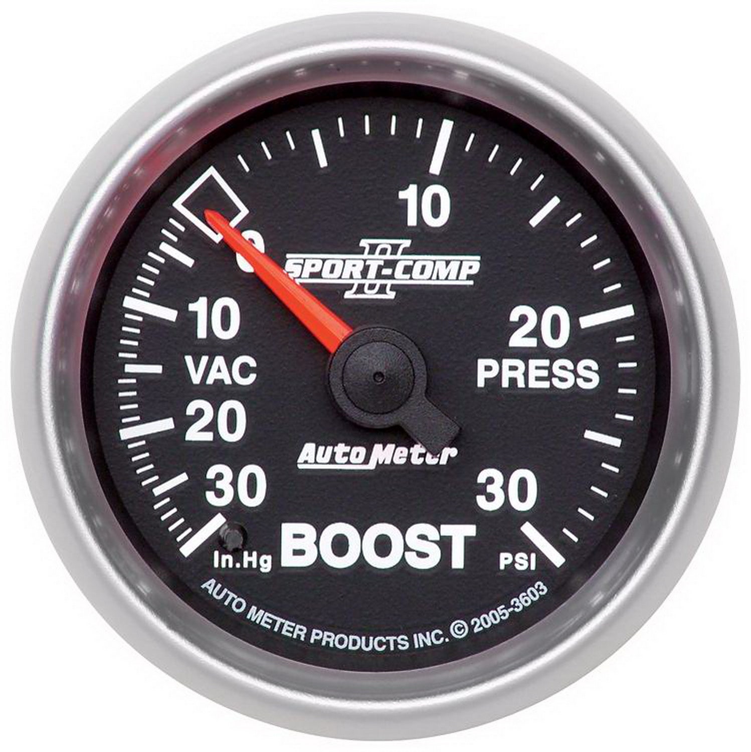 Autometer 3603 Sport-Comp Ii Mechanical Boost/Vacuum Gauge Auto Meter Products