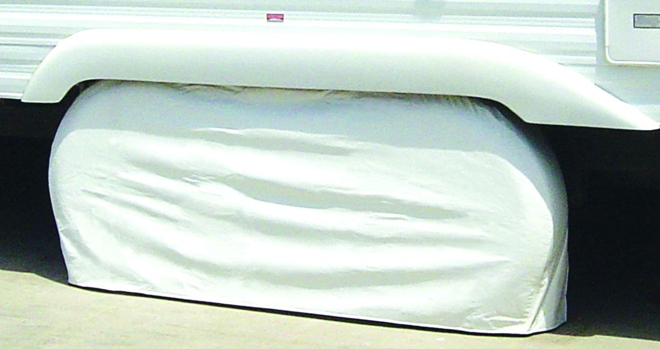 Adco 3923 White Double Axle Tyre Gard Wheel Cover   White Double Axle Tyre Gard