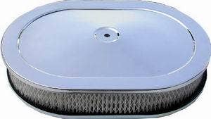 Chrome Steel 12 X 2 Oval Air Cleaner Set - Paper E Chrome Steel 12 X 2 Oval Air