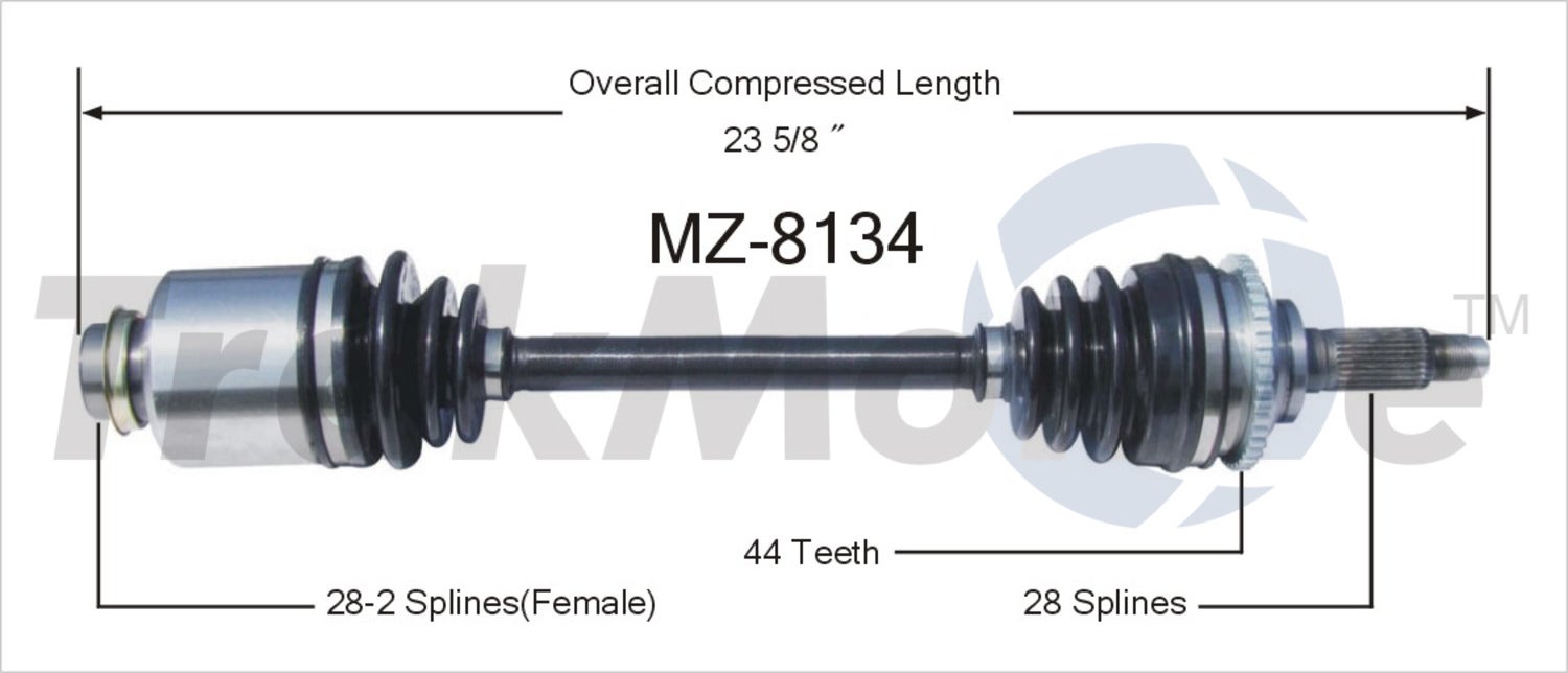 Trakmotive Cv Axle Shaft P/N:Mz-8134  Cv Axle Shaft P/N: