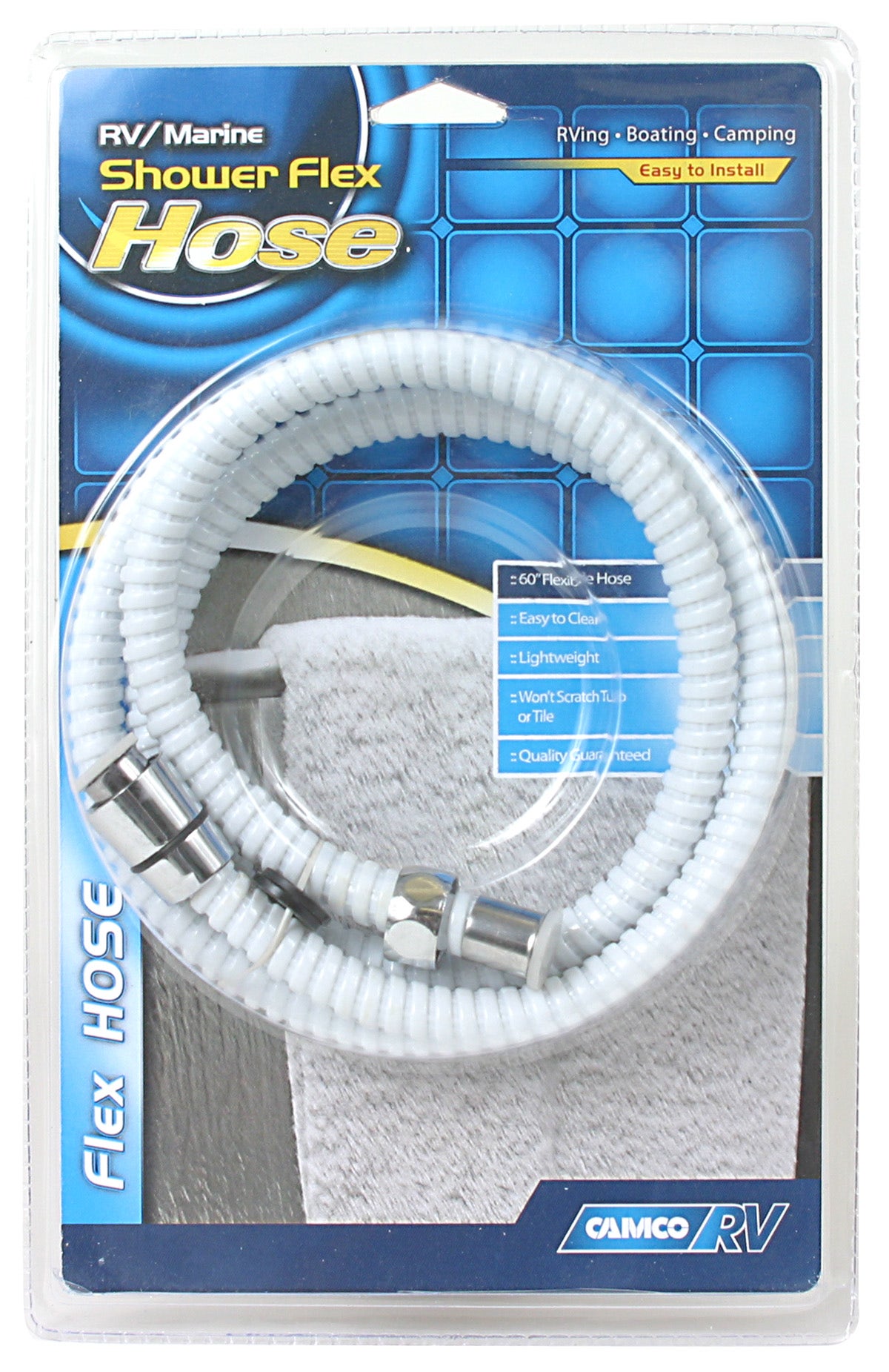Camco 43717 Rv/Marine 60" Flexible Replacement Shower Hose (White)   Shower Head