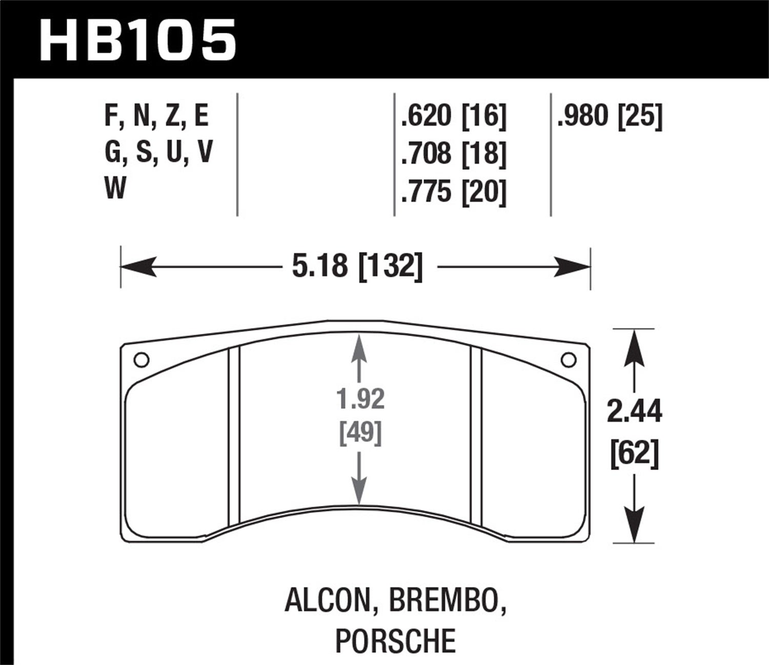 Hawk Performance Hb105u.980 Dtc-70 Disc Brake Pad   Dtc-70 Disc Brake Pad