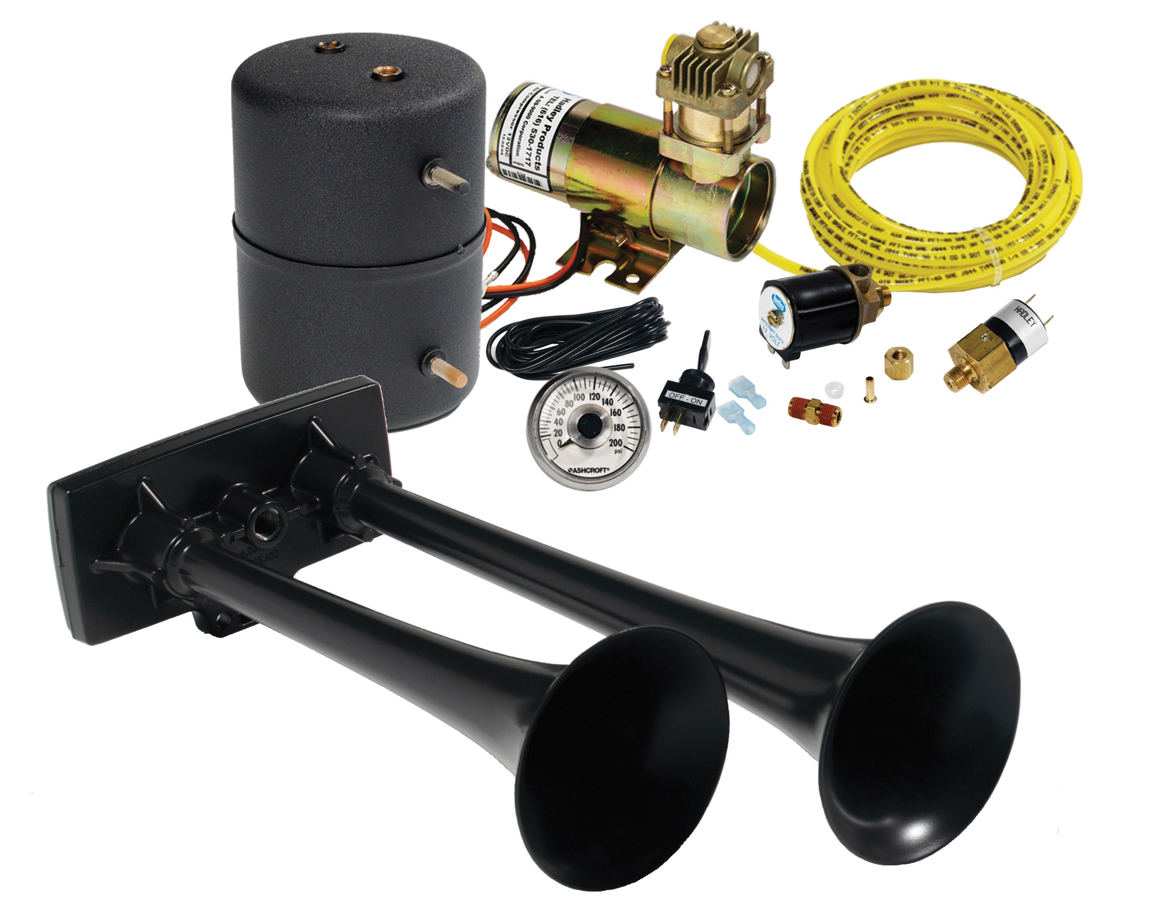 Hadley Horns H00964h Blck Underhood Horn Kit  Products  Air Horn Bully (R); High