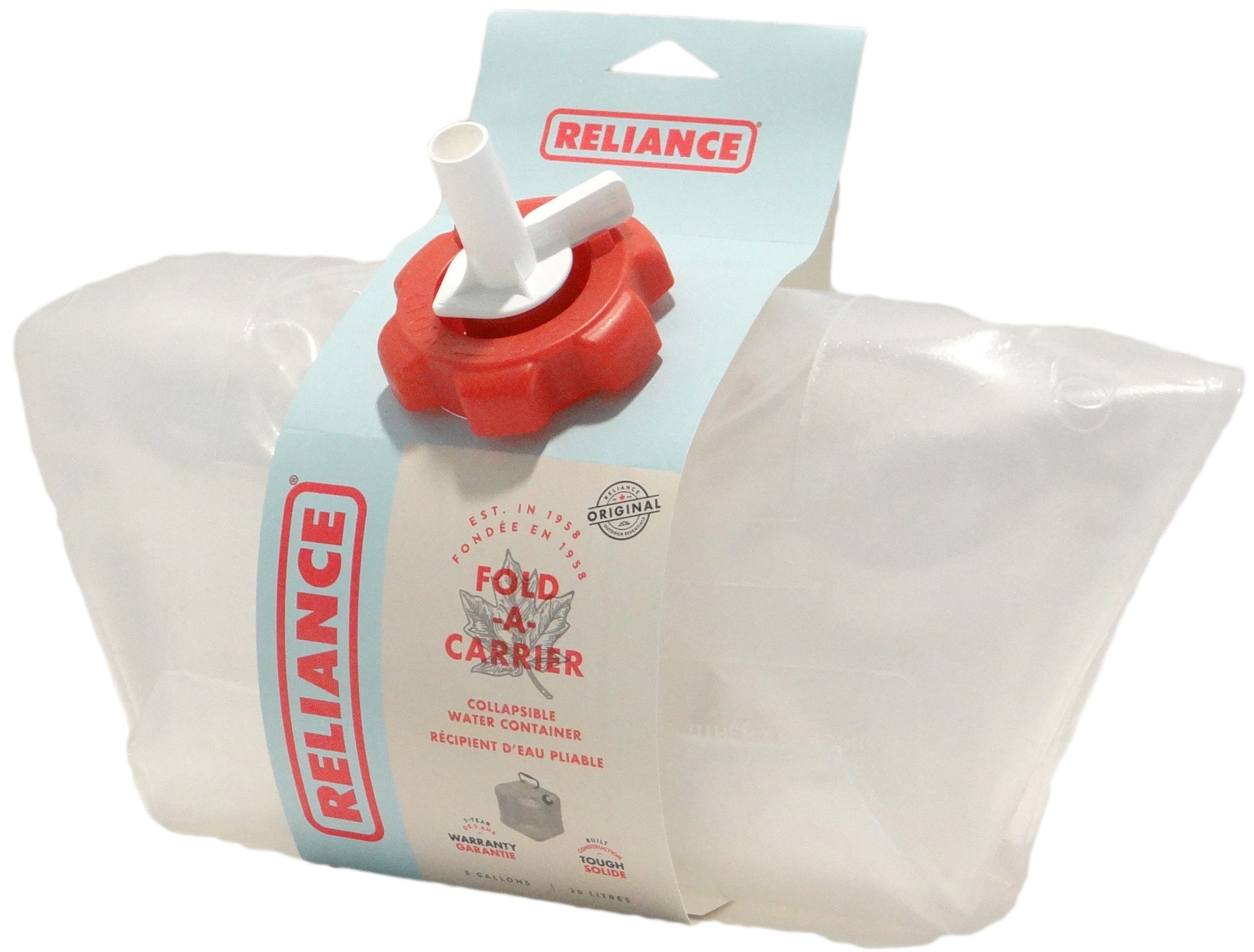 Coghlan's Collapsible Water Container, 5-Gallon, Clear White, 11" X 11" X 12"