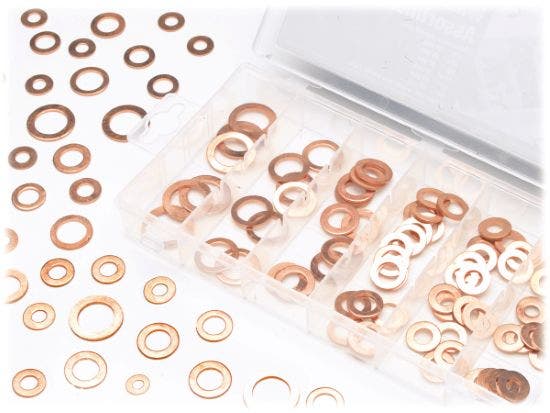Performance Tool W5217 110Pc Copper Washer Assortment   Fastener Assortment; Bin
