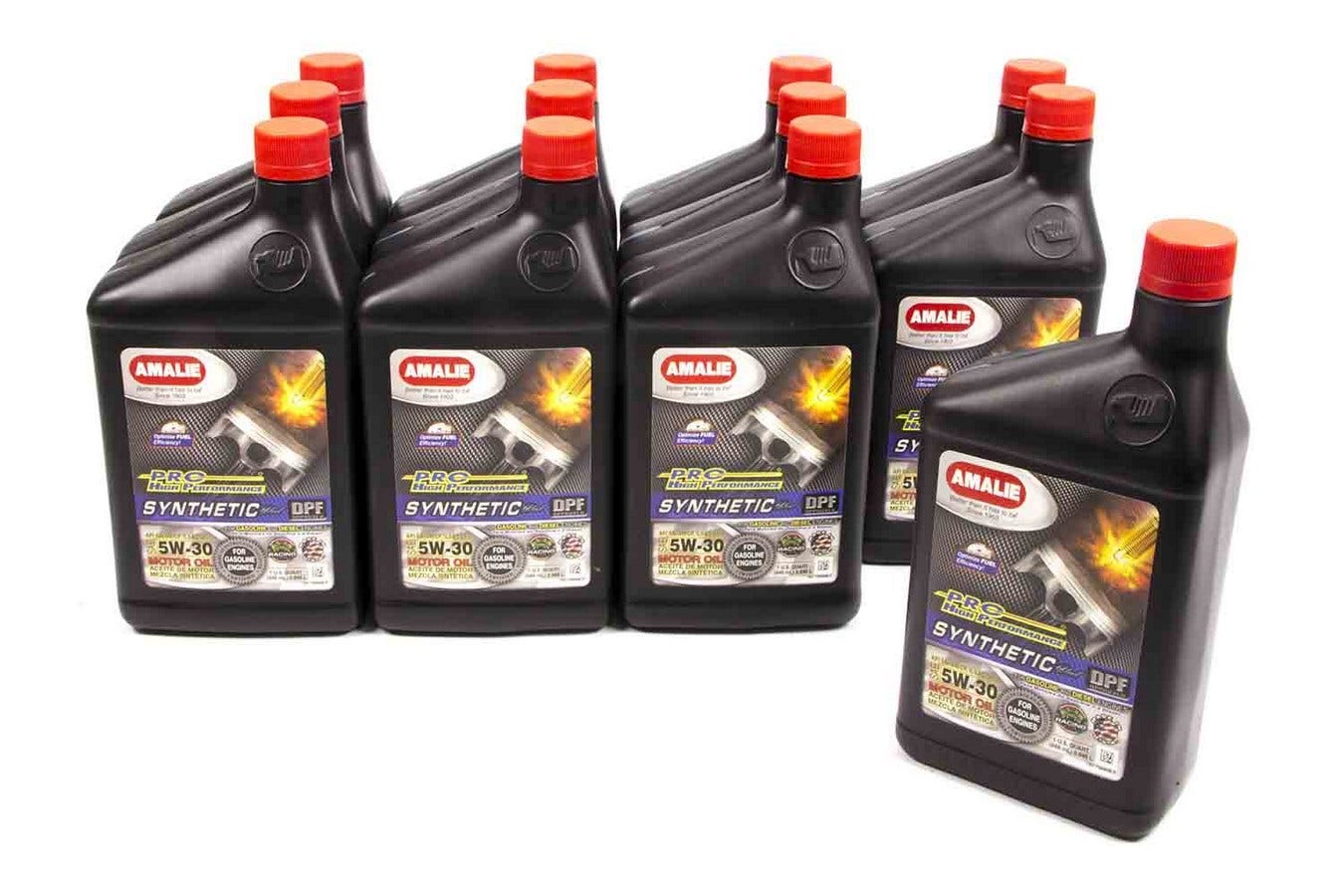 Amalie Pro High Performance Synthetic Blend 5W-30 - 1 Quart Bottle, (Pack Of 12)