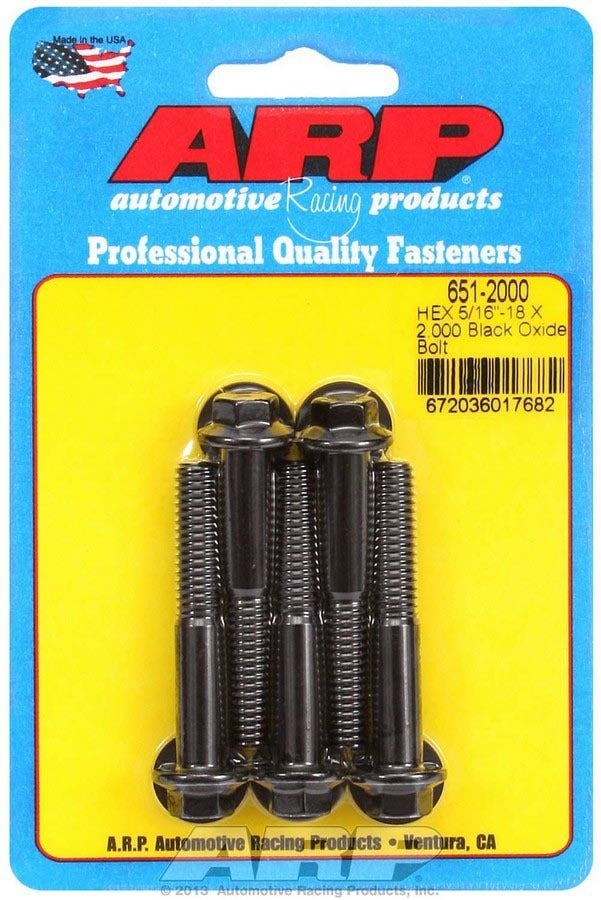 Arp 651-2000 Black Oxide 5/16-18" Rh Thread 2.000" Uhl 6-Point Bolt With 3/8"