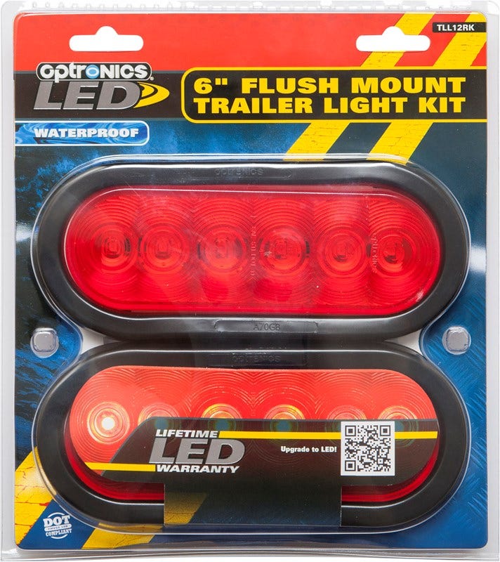 Optronics Tll12rk 6" Oval Sealed Led Tail Light Kit, Red   6  Oval Sealed Led