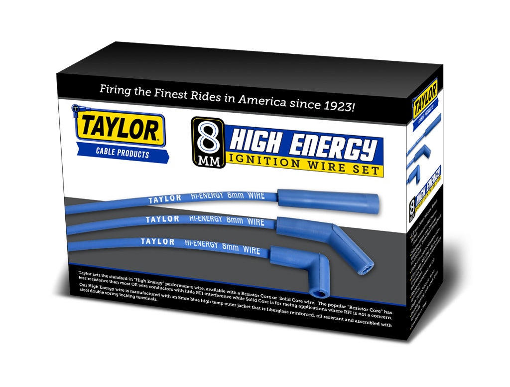 Taylor Cable 60655 High Energy 8Mm Ignition Wire Set  47005 Throttle Body Spacer