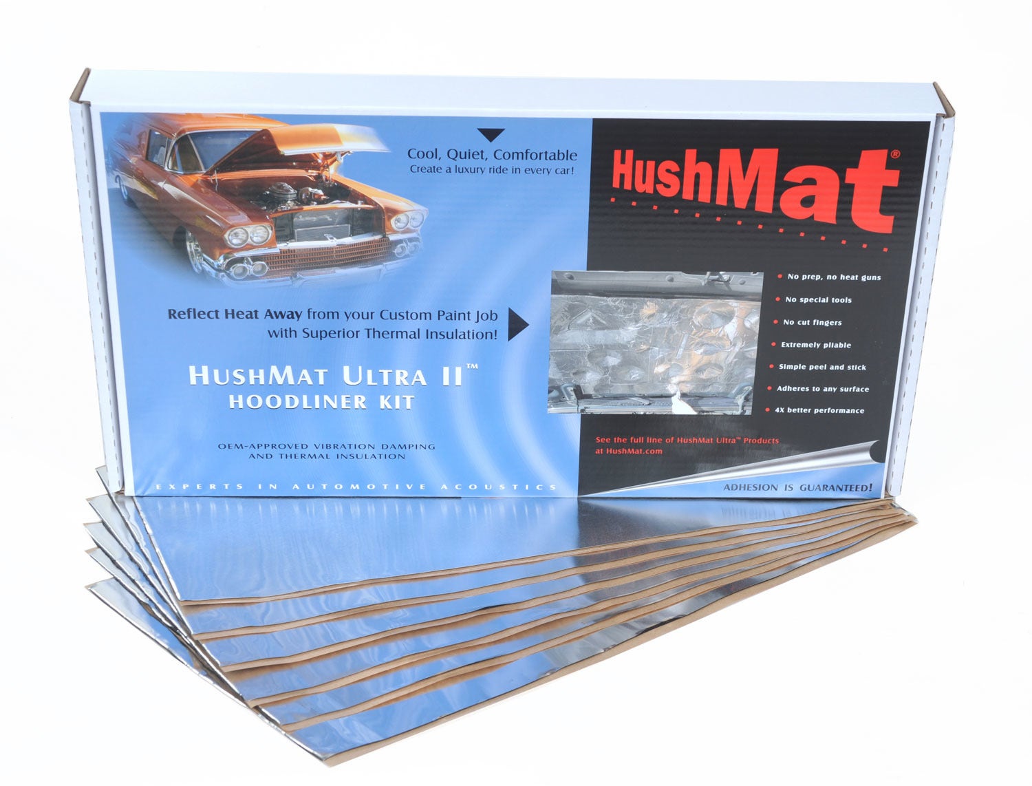 Hushmat Hsm50100 12" X 23" Sheets Ultra Heat Hoodliner Reflective Pads  Hsm 12